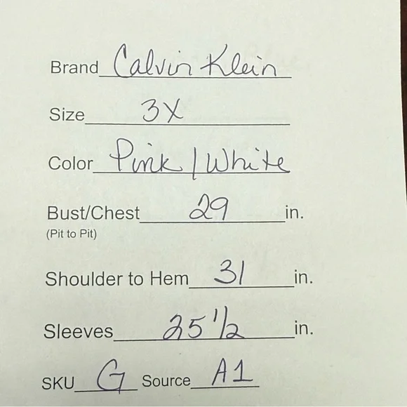 Calvin Klein 3X Pink Leaf Print Button Blouse | Tropical Resort Cruise Top - Picture 8 of 8